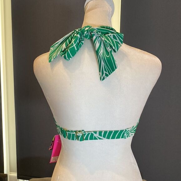 Women’s Tabitha Brown Linear Floral Print Halter Neck Bikini Top XS (0-2) NWT - Picture 3 of 9